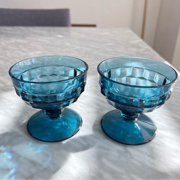 Indiana Glass Other - Vintage Colony Riviera Blue Dessert Glass Set